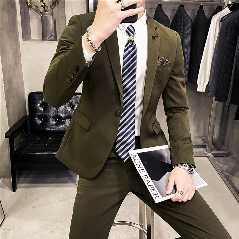 20秋冬款英伦韩风时尚纯色修身男士西服套装LJT955-P205,男装西服套装,电商C308