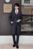英伦修身男士二粒扣纯色西服三件套新郎伴郎礼服套装SJT912-P265，男装西服，电商C308