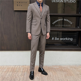 英伦修身男士二粒扣条纹西服三件套新郎伴郎礼服套装SJT918-P300，男装西服，电商C308