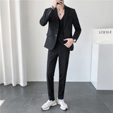 ins轻熟风秋冬韩版修身男士休闲二粒扣纯色西服三件套SJT961-P280，男装西服，电商C308