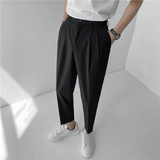 春夏轻熟风微宽时尚休闲裤阔版条纹小脚九分西裤K13-P65，男装西裤，电商C308