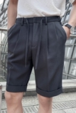 夏季青年五分裤男短裤商务直筒裤西裤潮流休闲松紧腰裤子K01-P65，男装牛仔裤，电商C308