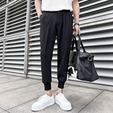 春夏轻熟风宽松时尚休闲裤韩版纯色小脚九分西裤K19-P65，男装西裤，电商C308