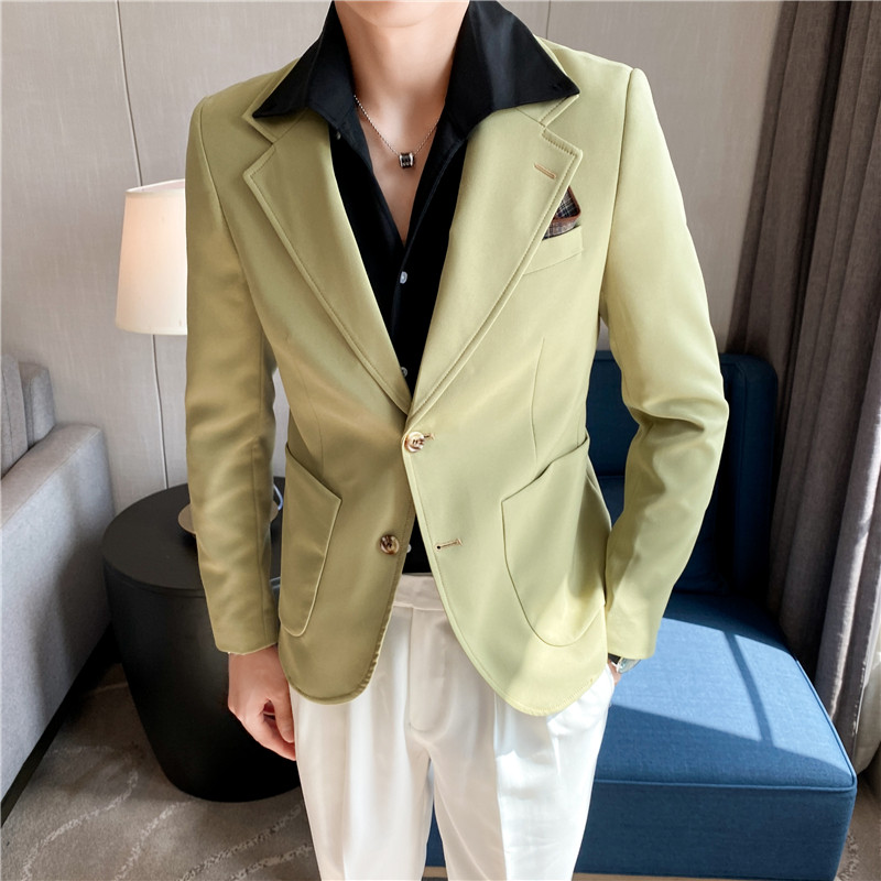 高级感休闲小西服外套男春夏季韩版修身英伦痞帅单西装X01-P155,男装西服套装,电商C308