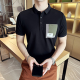 男士休闲polo衫t恤潮流修身翻领半袖polo衫白色C60038-P58，男装T恤，电商C308