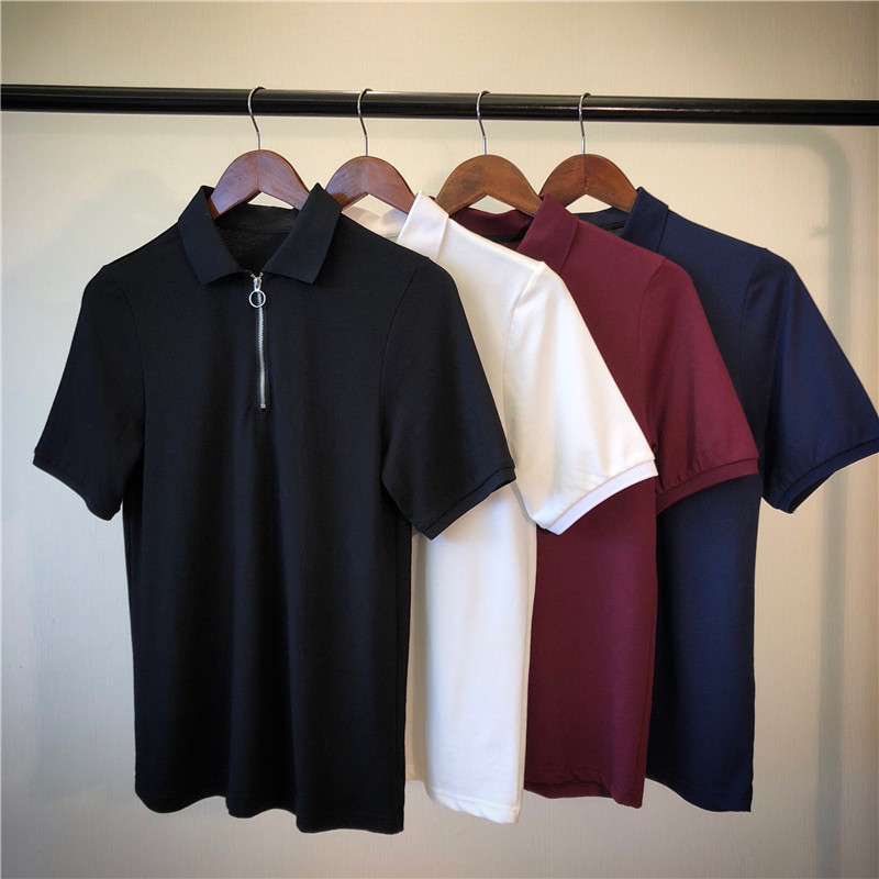 20夏季韩版男polo衫纯色拉链设计简约翻领短袖气质PL1-P55,男装T恤,电商C308