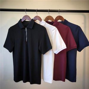 20夏季 韩版男polo衫纯色拉链设计简约翻领短袖气质PL1-P55图片