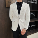 英伦韩版修身男士商务休闲一粒扣丝绒西服加厚外套X925-P155，男装西服，电商C308