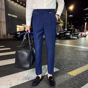 那不勒斯垂直高腰男士直筒西裤 免烫流行纯色休闲长裤F701-P78，男装西裤，电商C308