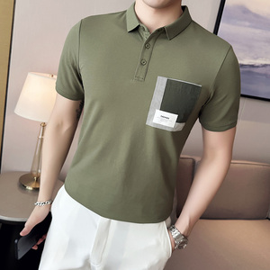 男士休闲polo衫t恤 潮流修身翻领半袖polo衫白色C60038-P58图片