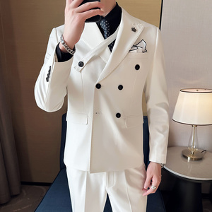 春季 英伦韩版修身纯色双排扣时尚休闲男士西服外套 X891-P155图片