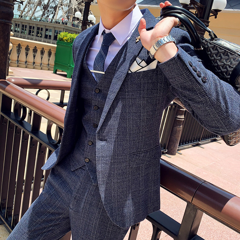 秋冬新款英伦韩版修身休闲商务男士单件西服X136-特P130，男装西服，电商C308