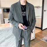 轻熟风英伦纯色一粒扣西服套装阔版宽松休闲西装米白色TZ17-P220，男装西服套装，电商C308