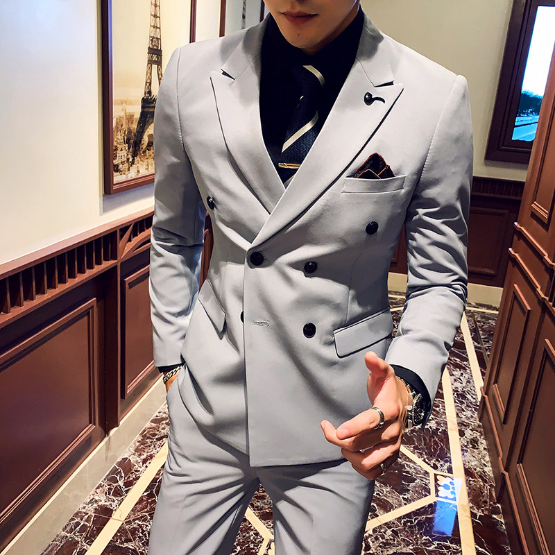 英伦韩版修身男士西服三件套装TZ135-P265，男装西服，电商C308