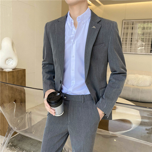 秋冬轻熟风ins韩版修身男士休闲西服外套 新郎伴郎小西装X24-P155图片
