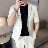 春夏款休闲中袖拉链小西服外套韩版修身英伦潮男单西装X38-P135，男装西服套装，电商C308