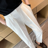 夏季薄款纯色九分裤男士坠感免烫西裤青年冰凉休闲裤K05-P70，男装西裤，电商C308