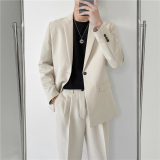 春夏款轻熟风英伦纯色长袖西服阔版宽松休闲小西装X17-P150，男装西服套装，电商C308