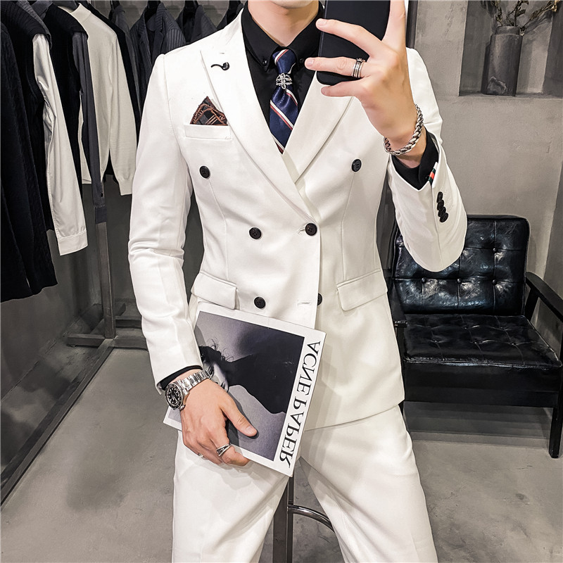 20秋冬款英伦韩风修身时尚男士双排扣西服外套X955A双排扣-P135，男装西服，电商C308