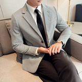 英伦韩版修身男士商务休闲小细格西服男外套X942-P155，男装西服，电商C308