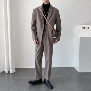 高质量男性西装 轻熟风ins英伦宽松纯色休闲西服二件套TZ25-P225图片