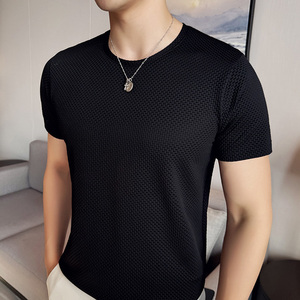 英伦风痞圆领纯色短袖T恤夏季男装半袖冰丝弹力体恤T88-特P30,男装T恤,电商C308