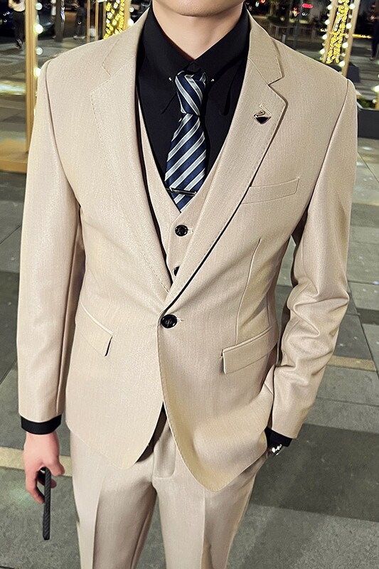 英伦韩版修身男士休闲商务西服三件套新郎套装天蓝色SJT888-P285,男装西服,电商C308