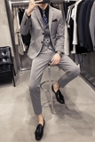 秋冬款英伦韩风修身男士二粒扣商务西服三件套SJT961-P280，男装西服，电商C308
