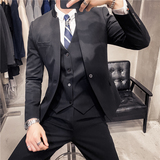 20秋冬款韩版时尚修身商务立领男士西服三件套SJT954-P290，男装西服，电商C308