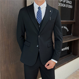 英伦修身男士二粒扣纯色西服三件套新郎伴郎礼服套装SJT912-P265，男装西服，电商C308