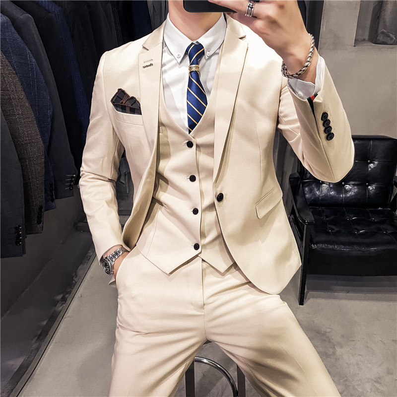 20秋冬款英伦韩风修身男士商务西服三件套装SJT830-P265,男装西服,电商C308