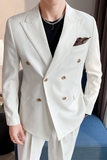 高级感休闲双排扣小西服男外套韩版修身英伦痞帅单西装X02-P155，男装西服套装，电商C308