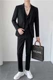 ins轻熟风秋冬韩版修身男士虚线条纹休闲西服三件套SJT937-P265，男装西服，电商C308