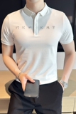 夏季男士休闲短袖polo衫潮流修身翻领半袖t恤白色C60024-P58，男装T恤，电商C308