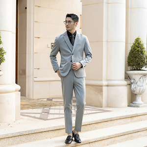 秋冬款英伦韩版修身男士休闲二粒扣纯色西服三件套SJT961-P265，男装西服，电商C308