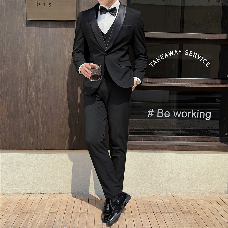 新郎西服套装婚礼伴郎服塔士多礼服男士高级感西装SJT915-P265，男装西服套装，电商C308