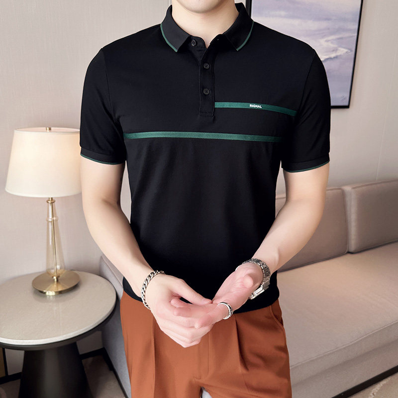 夏季男士休闲polo衫t恤潮流修身翻领半袖polo衫沙漠色F9408-P58,男装T恤,电商C308