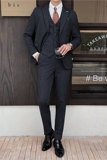 英伦修身男士二粒扣纯色西服三件套新郎伴郎礼服套装SJT912-P265，男装西服，电商C308