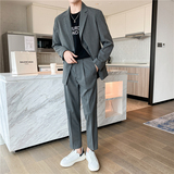 轻熟风英伦纯色一粒扣西服套装阔版宽松休闲小西装灰色TZ17-P220,男装西服套装,电商C308, 轻熟风英伦纯色一粒扣西服套装阔版宽松休闲小西装灰色TZ17-P220,男装西服套装,电商C308,