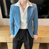 23春夏季休闲小西服外套男高级感韩版修身英伦痞帅单西装X01-P155，男装西服套装，电商C308