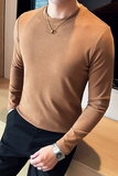 秋冬男士双面德绒长袖圆领打底衫韩版修身套头内搭纯色C68001-P40，男装T恤，电商C308