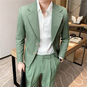 高级感休闲二粒扣小西服男外套 韩版修身英伦痞雅单西装 X05-P155图片