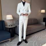 布雷泽英伦金属纽扣双排扣男士韩版修身纯色西服套装LJT890-P230，男装西服套装，电商C308