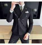 春季英伦韩版修身纯色双排扣时尚休闲男士西服外套X891-P155，男装西服，电商C308