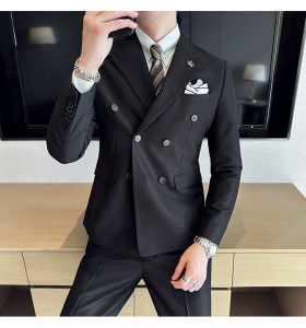 春季 英伦韩版修身纯色双排扣时尚休闲男士西服外套  X891-P155图片