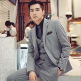 秋冬韩版修身男士二粒扣休闲西服三件套新郎西服套装SJT961-P280，男装西服套装，电商C308