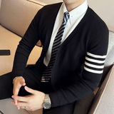 秋冬韩版修身落肩开衫毛衣潮流百搭休闲外套针织衫杏色C6704-P80，男装针织衫/毛衣，电商C308