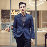 秋冬新款韩版修身毛呢格子男士西服外套X154-P165，男装西服，电商C308