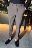 时尚免烫条纹西裤男士韩版修身小脚裤商务休闲长裤黑色K29-P70，男装西裤，电商C308