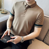 男士休闲polo衫t恤潮流修身翻领半袖polo衫白色C60025-P58，男装T恤，电商C308